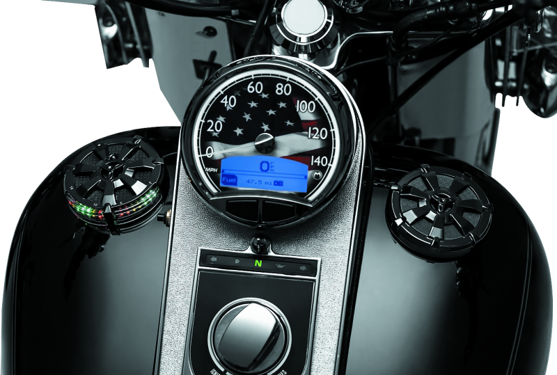 Kuryakyn Alley Cat Fuel & Battery Gauge Gloss Black