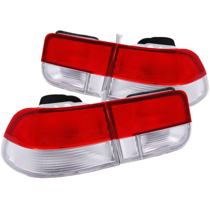 ANZO 1996-2000 Honda Civic Taillights Red/Clear - OEM 4pc