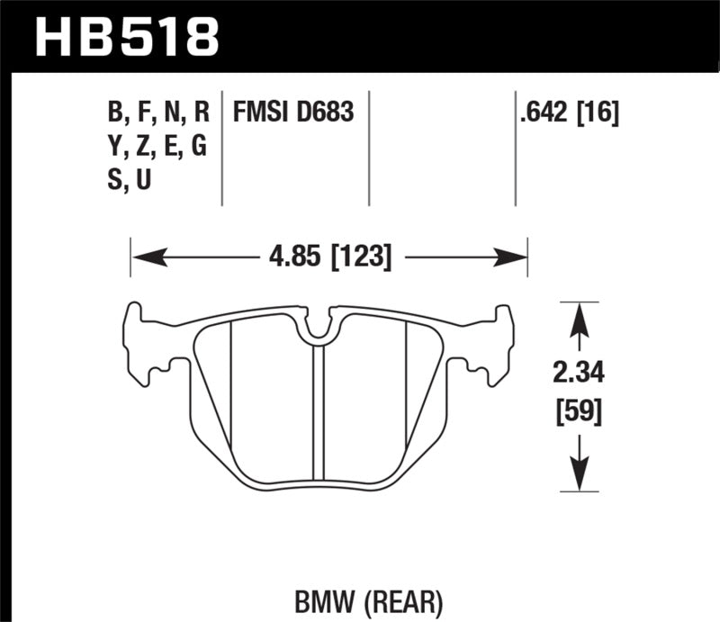 Hawk 01-06 BMW 330 / 97-01 740I / 96-01 750IL / 03-06 BMW M3 / 00-03 M5 / 00-06 X5 / 06-08 Z4 / 03-0