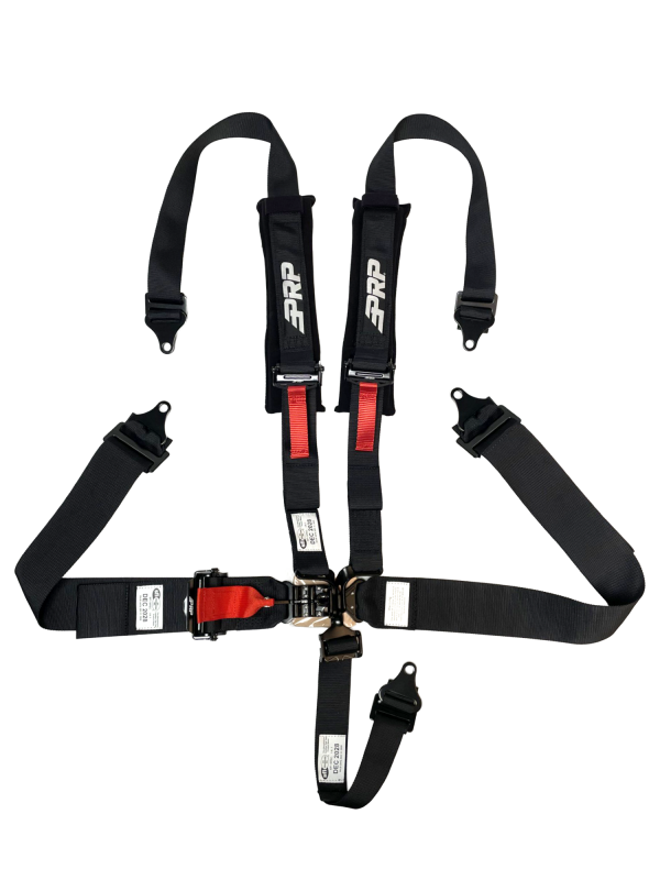 PRP 5.2 Harness Latch and Link with 2in Shoulders-3in Lap Belts and Removable Pads SFI 16.1- Black