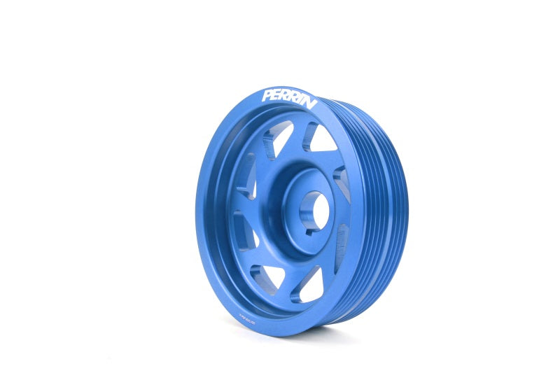 Perrin 93-11 Subaru Impreza / 02-14 WRX / 04-21 STI EJ Crank Pulley - Blue (w/AC)