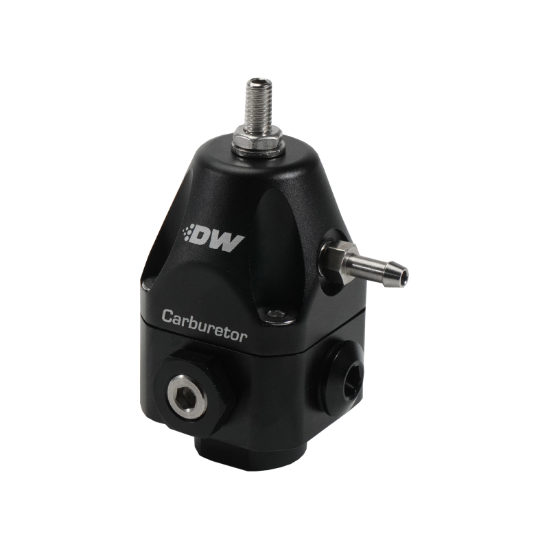 DeatschWerks Compact Carburetor Adjustable Fuel Regulator 6AN x4 Inlets - 6AN Return - Black