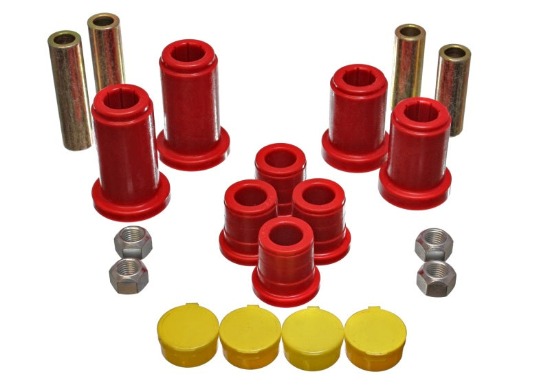 Energy Suspension 98-99 Tahoe/Yukon/Denali / 98-95 K5 Blazer 4WD Red Front End C/A Bushing Set