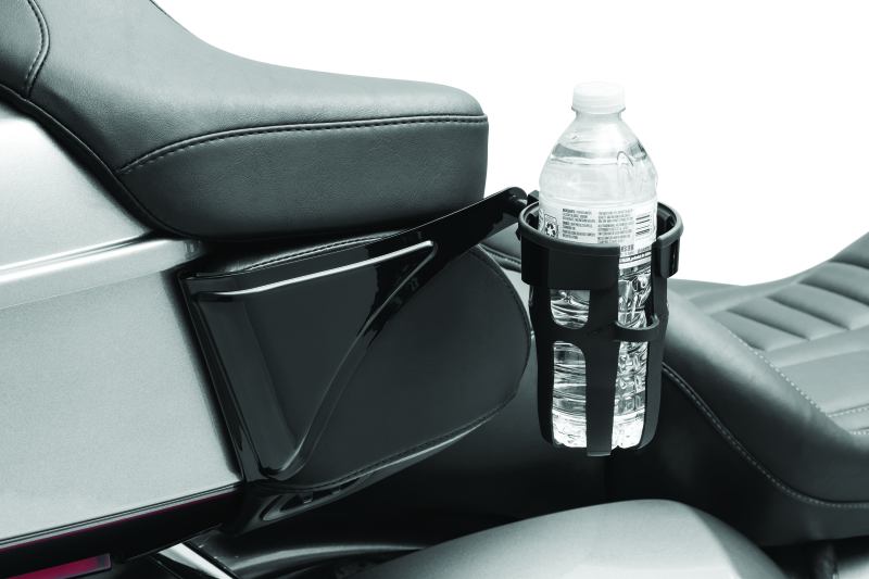 Kuryakyn Reflex Drink Holder Right Side HD Touring Passenger Mount 14 and Up Gloss Black