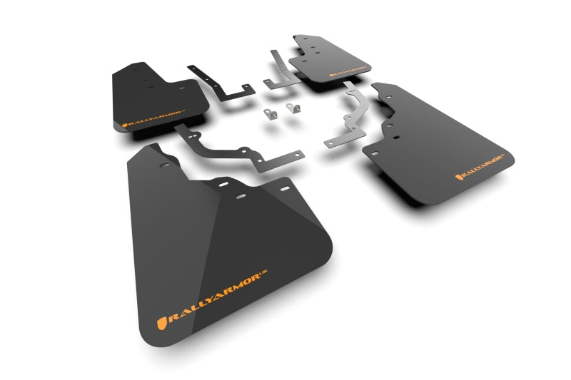 Rally Armor 2026 Honda Passport Black UR Mudflap - Orange Logo