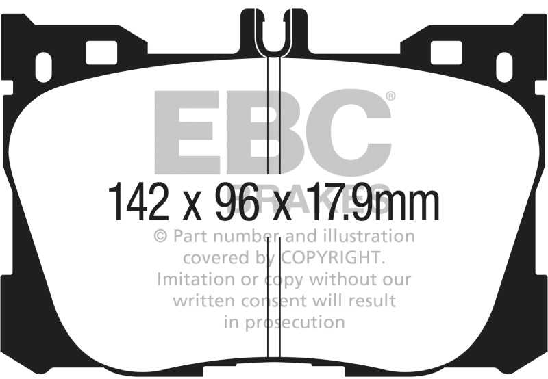 EBC 2017+ Mercedes-Benz E300 (W213) 2.0L Turbo Yellowstuff Front Brake Pads