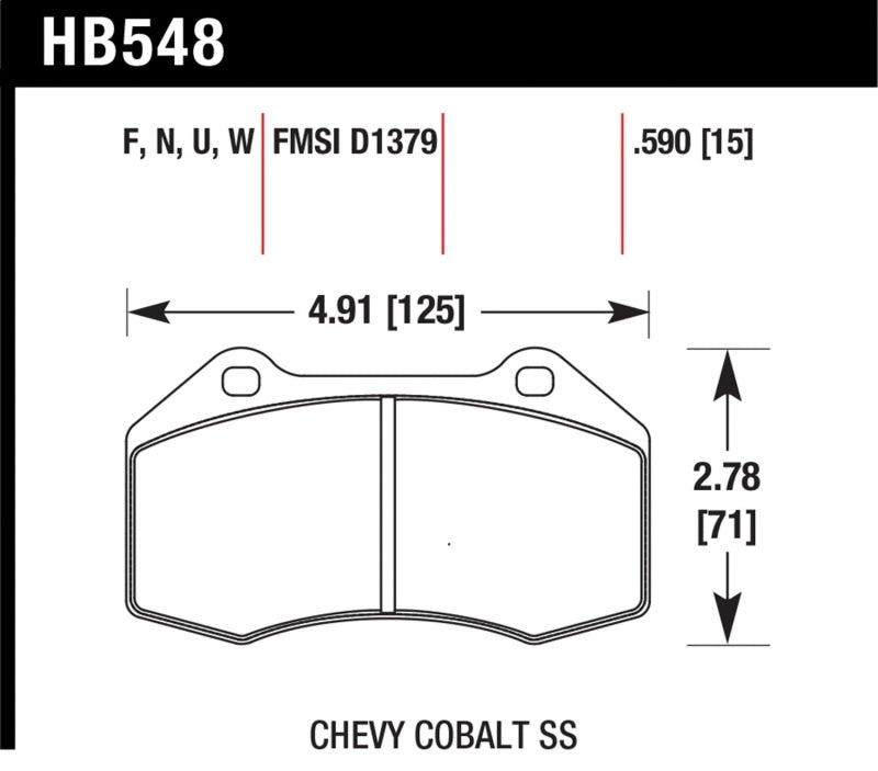 Hawk 08-10 Chevrolet Cobalt / HHR HPS 5.0 Front Brake Pads