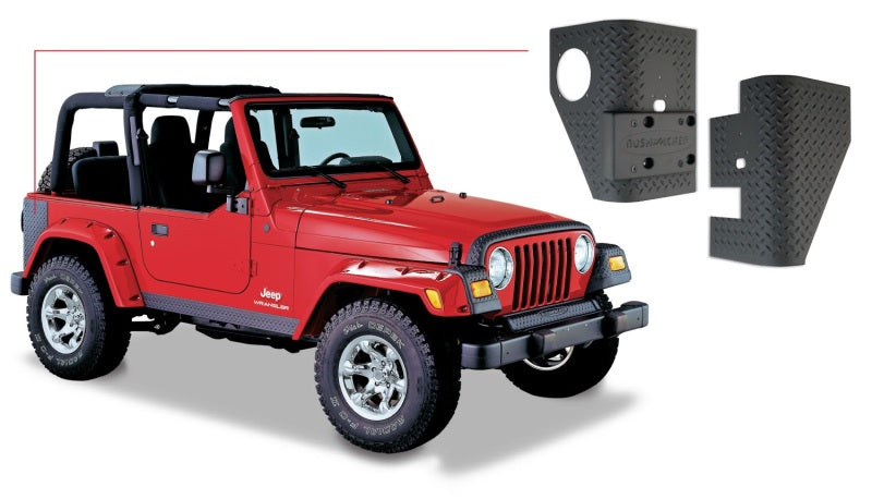 Bushwacker 97-06 Jeep Wrangler Trail Armor Rear Corners - Black