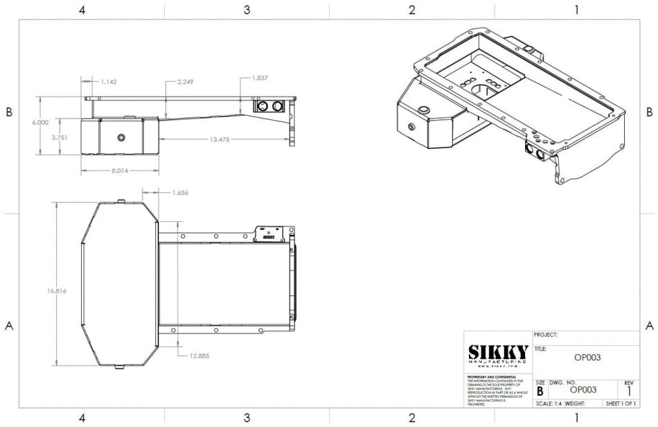 Universal LSX Swap Oil Pan - Front Sump Style 2 Kit