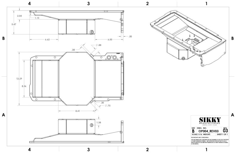 Universal LSX Swap Oil Pan - Mid Sump Style 1 Kit