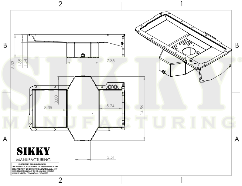 Universal LSX Swap Oil Pan - Mid Sump Style 2 Kit