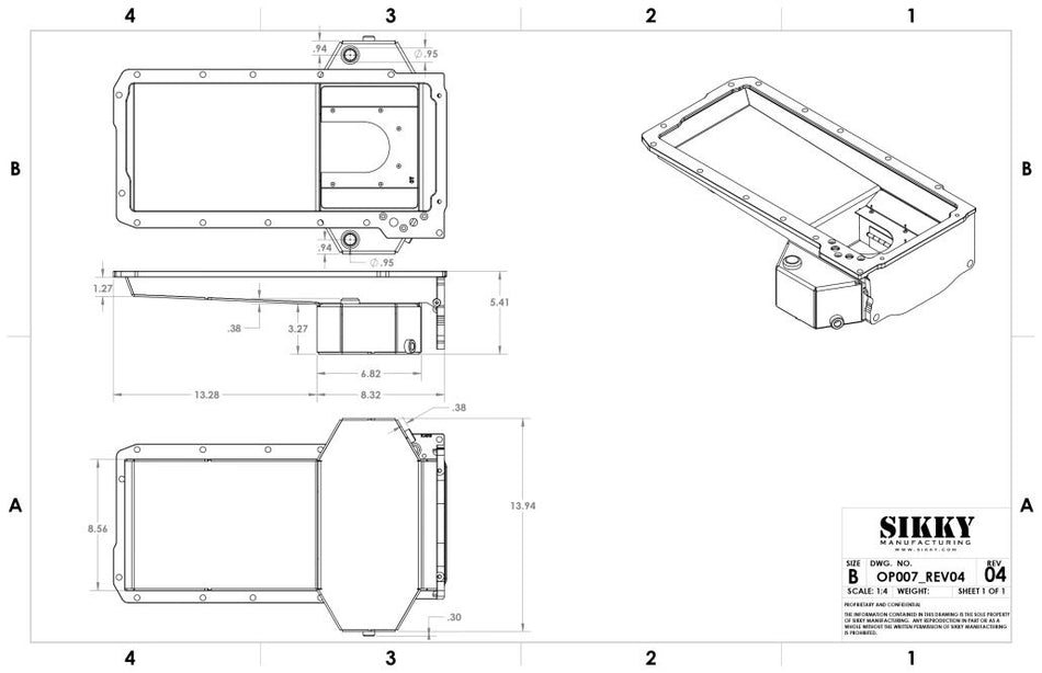 Universal LSX Swap Oil Pan - Rear Sump Style 2 Kit