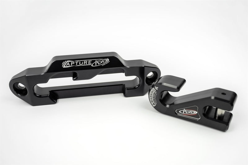 Addictive Desert Designs 1 - 5/16in Winch Fairlead Plate w/ Recessed Round End Hook - Black - CPC Performance