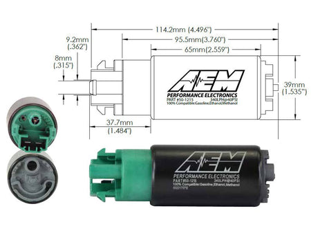 AEM 340LPH 65mm Fuel Pump Kit w/ Mounting Hooks - Ethanol Compatible - CPC Performance