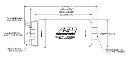 AEM 400LPH High Pressure Fuel Pump - 6AN Female Out, - 10AN Female In - CPC Performance