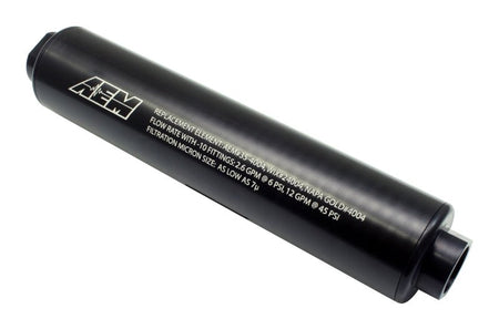 AEM Universal High Flow - 10 AN Inline Black Fuel Filter - CPC Performance