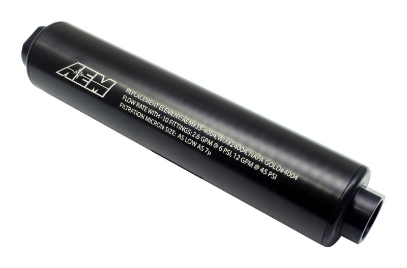 AEM Universal High Flow - 10 AN Inline Black Fuel Filter - CPC Performance