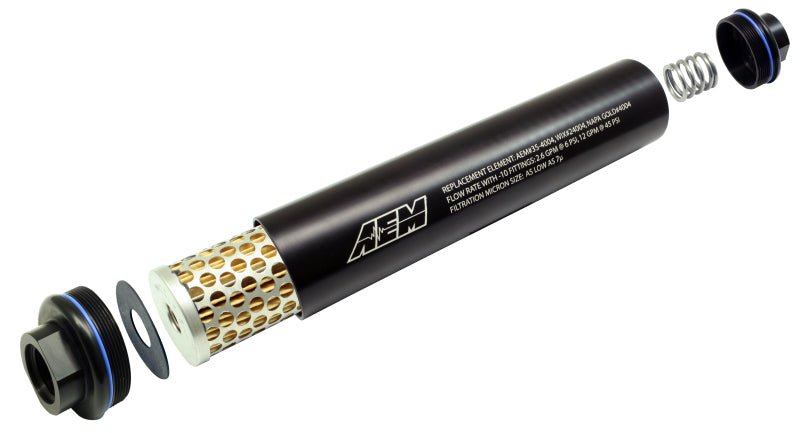 AEM Universal High Flow - 10 AN Inline Black Fuel Filter - CPC Performance