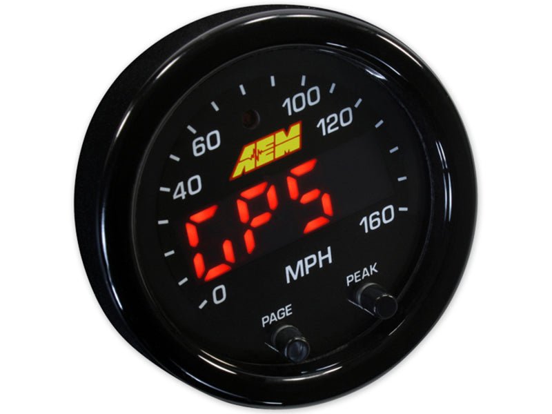 AEM X - Series 0 - 160 MPH Black Bezel w/ Black Face GPS Speedometer Gauge - CPC Performance