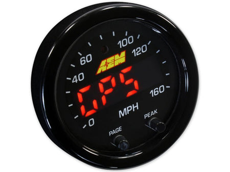 AEM X - Series 0 - 160 MPH Black Bezel w/ Black Face GPS Speedometer Gauge - CPC Performance