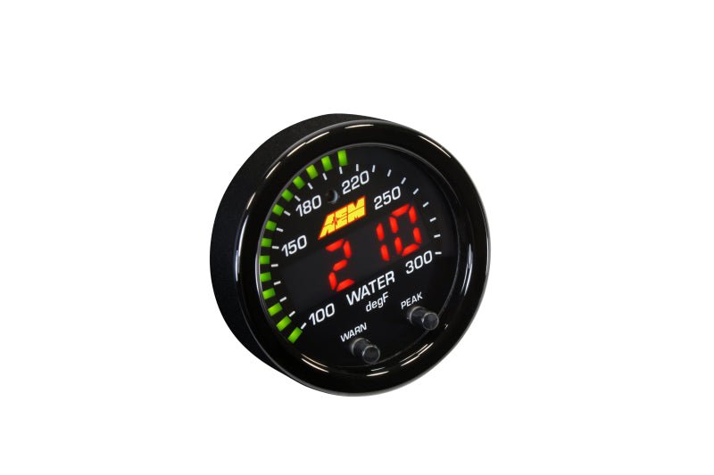 AEM X - Series Temperature 100 - 300F Gauge Kit (ONLY Black Bezel and Water Temp. Faceplate) - CPC Performance