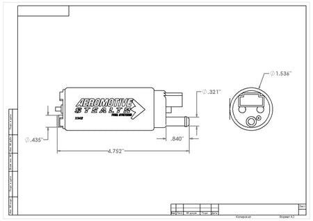 Aeromotive 340 Series Stealth In - Tank E85 Fuel Pump - Offset Inlet - Inlet Inline w/Outlet - CPC Performance
