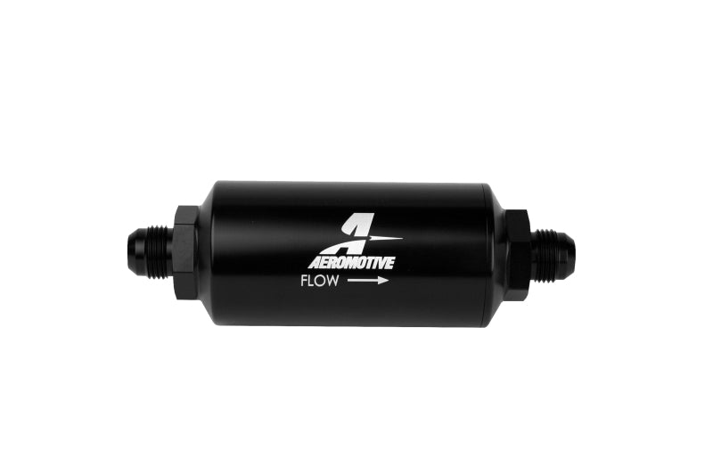 Aeromotive In - Line Filter - AN - 08 size Male - 10 Micron Microglass Element - Bright - Dip Black - CPC Performance