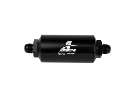Aeromotive In - Line Filter - AN - 08 size Male - 10 Micron Microglass Element - Bright - Dip Black - CPC Performance