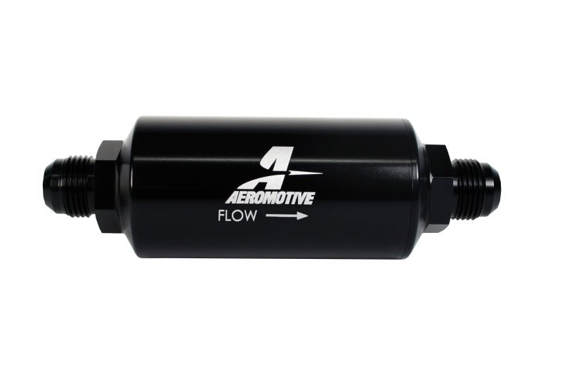Aeromotive In - Line Filter - AN - 10 size Male - 10 Micron Microglass Element - Bright - Dip Black - CPC Performance