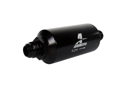 Aeromotive In - Line Filter - AN - 10 size Male - 10 Micron Microglass Element - Bright - Dip Black - CPC Performance