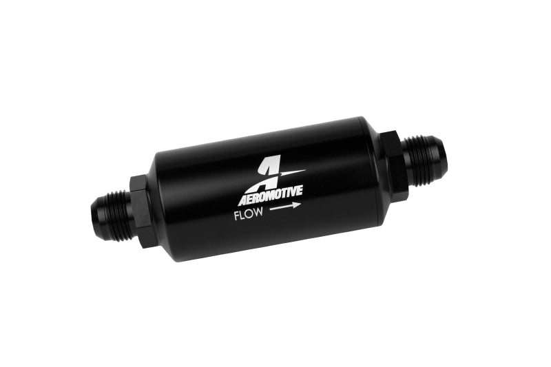 Aeromotive In - Line Filter - AN - 10 size Male - 10 Micron Microglass Element - Bright - Dip Black - CPC Performance