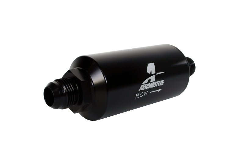 Aeromotive In - Line Filter - AN - 10 size Male - 10 Micron Microglass Element - Bright - Dip Black - CPC Performance