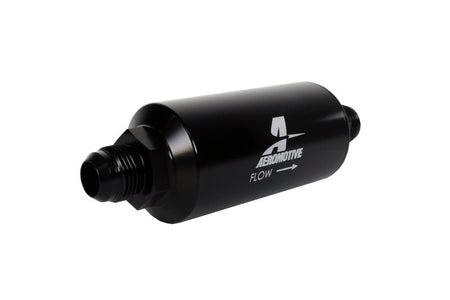 Aeromotive In - Line Filter - AN - 10 size Male - 10 Micron Microglass Element - Bright - Dip Black - CPC Performance