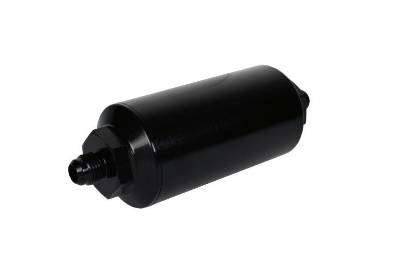 Aeromotive In - Line Filter - (AN - 6 Male) 10 Micron Fabric Element Bright Dip Black Finish - CPC Performance