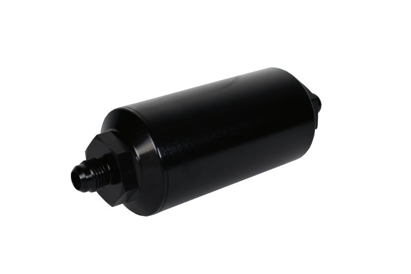 Aeromotive In - Line Filter - (AN - 6 Male) 10 Micron Fabric Element Bright Dip Black Finish - CPC Performance
