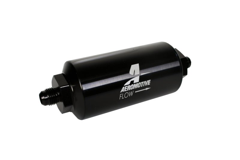 Aeromotive In - Line Filter - (AN - 6 Male) 10 Micron Microglass Element Bright Dip Black Finish - CPC Performance