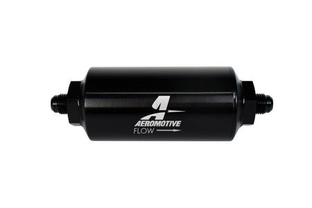 Aeromotive In - Line Filter - (AN - 6 Male) 10 Micron Microglass Element Bright Dip Black Finish - CPC Performance