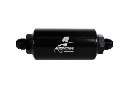 Aeromotive In - Line Filter - (AN - 8 Male) 40 Micron Stainless Mesh Element Bright Dip Black Finish - CPC Performance