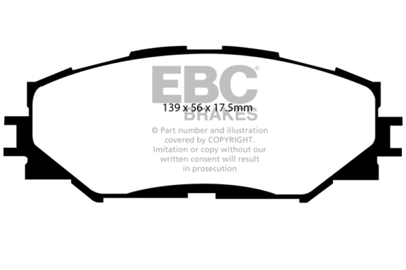 EBC 10-12 Lexus HS250h 2.4 Hybrid Yellowstuff Front Brake Pads