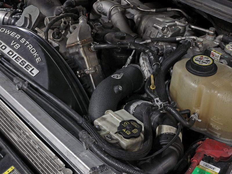 afe 08 - 10 Ford Trucks V8 - 6.4L (td) BladeRunner 3 IN Aluminum Hot Charge Pipe - Black - CPC Performance