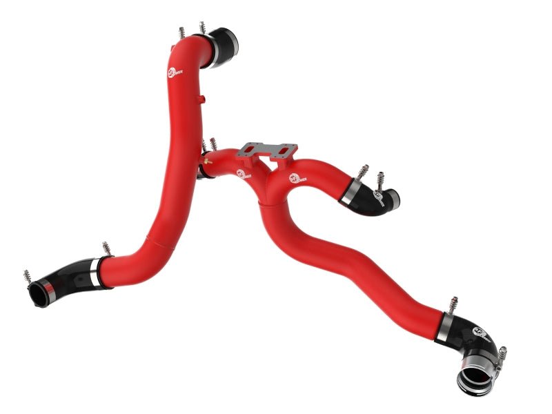 AFE 18 - 21 Kia Stinger V6 - 3.3L BladeRunner Alum Hot/Cold Charge Pipe Kit Red - CPC Performance