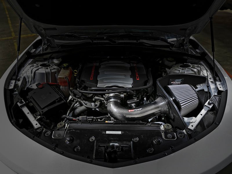aFe 19 - 21 GM Trucks 5.3L/6.2L Track Series Carbon Fiber Cold Air Intake System W/ Pro Dry S Filters - CPC Performance