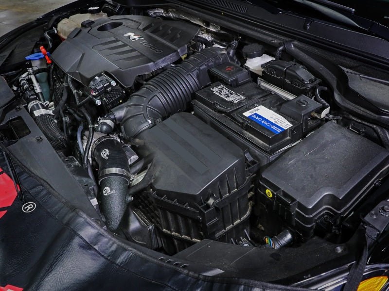 aFe 19 - 22 Hyundai Veloster N L4 2.0L (t) BladeRunner 2 - 3/4in Aluminum Cold Charge Pipe - Black - CPC Performance