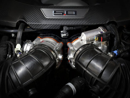aFe 2024 Ford Mustang GT/ 2024 Ford Mustang Dark Horse V8 5.0L Silver Bullet Throttle Body Spacer - CPC Performance