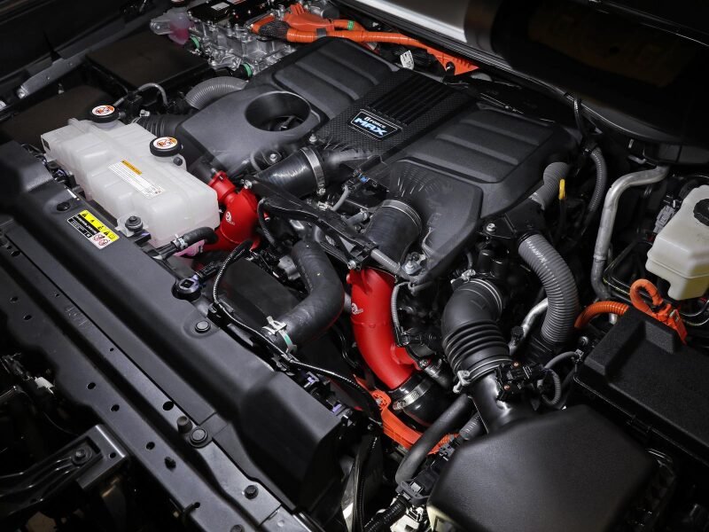 aFe 23 - 24 Toyota Sequoia V6 - 3.4L Hybrid BladeRunner 2.5in Aluminum Hot Charge Pipe - Red - CPC Performance