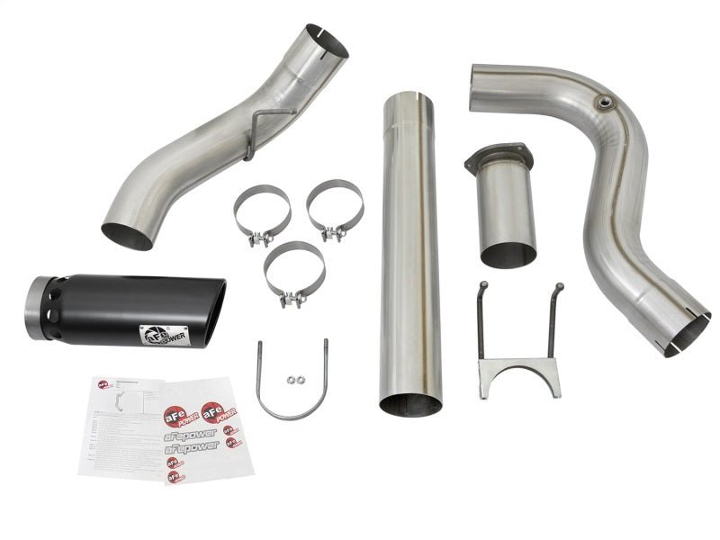 aFe ATLAS 5in DPF - Back Alum Steel Exhaust System w/Black Tip 2017 Ford Diesel Trucks V8 - 6.7L (td) - CPC Performance
