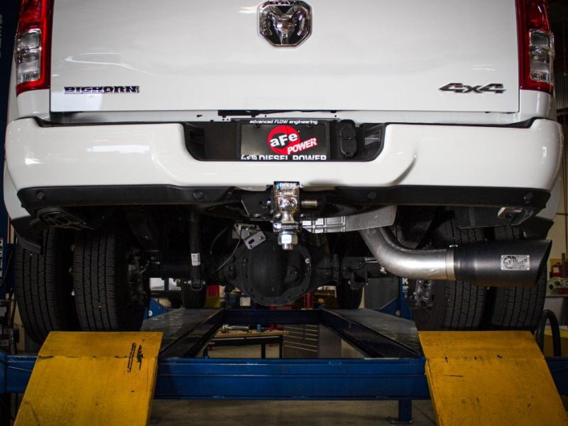 aFe ATLAS 5in DPF - Back Alum Steel Exhaust System w/Polished Tip 19 - 20 Ram Diesel Trucks L6 - 6.7L (td) - CPC Performance