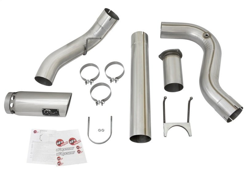 aFe ATLAS 5in DPF - Back Alum Steel Exhaust System w/Polished Tip 2017 Ford Diesel Trucks V8 - 6.7L (td) - CPC Performance