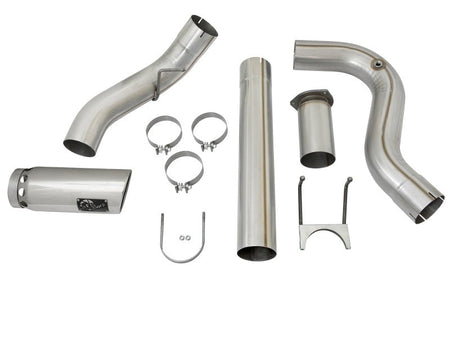 aFe ATLAS 5in DPF - Back Alum Steel Exhaust System w/Polished Tip 2017 Ford Diesel Trucks V8 - 6.7L (td) - CPC Performance