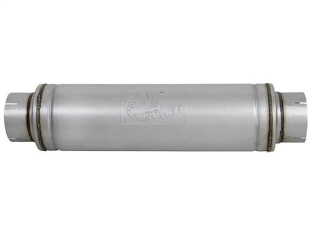 aFe ATLAS Aluminized Steel Muffler 5in Center/Center 24in L x 7in Diameter - Round Body - CPC Performance